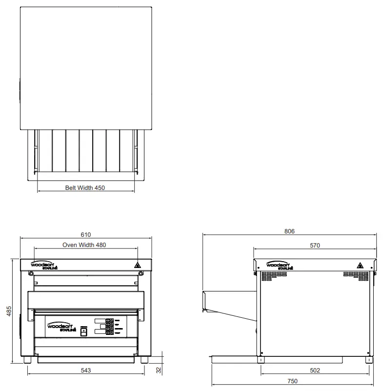 woodson W.CVT.BUN.25 Bun Conveyor Toaster Oven - fig 1