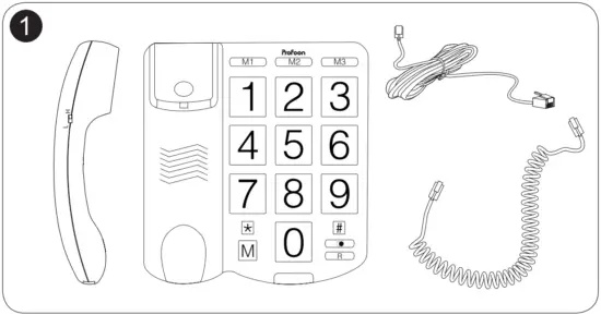 Profoon TX-575 Desk Phone with Large Keys - fig1