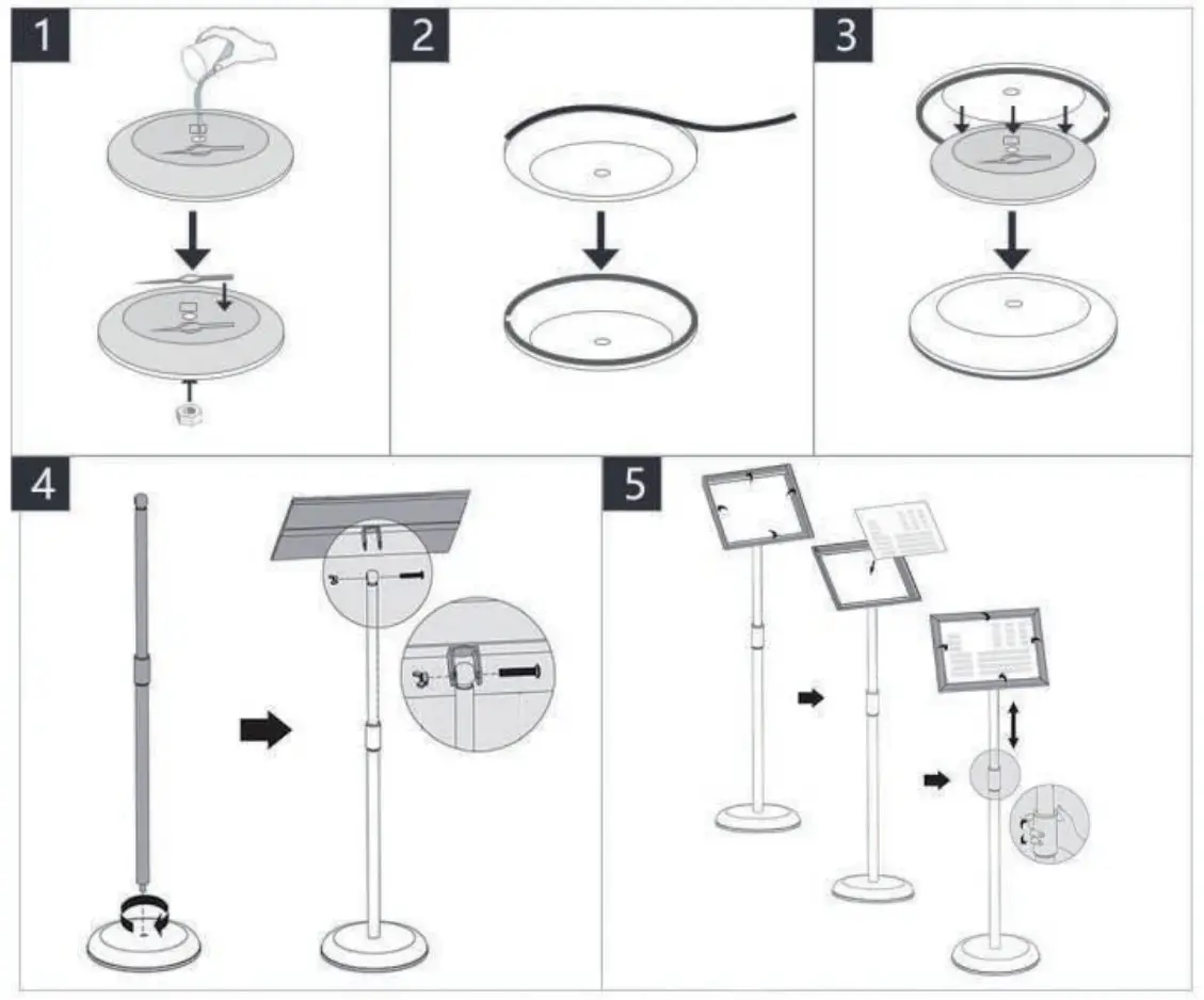 SCZS B07ZYVXTRC Adjustable Pedestal Floor Sign Holder - Figure 1