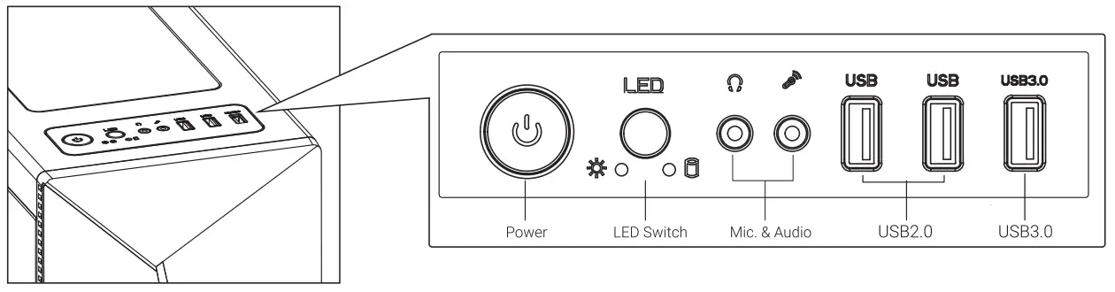 AeroCool Shard G BK v2 RGB Glass Case PC - fig 13
