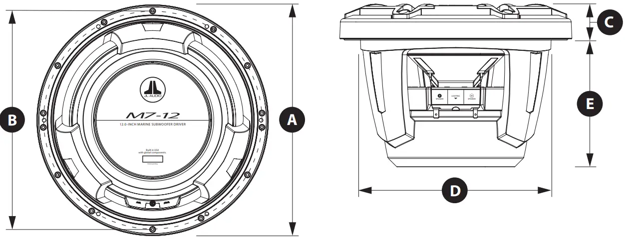 JL AUDIO M7-12IB Marine Audio Subwoofer LED Speaker - fig1