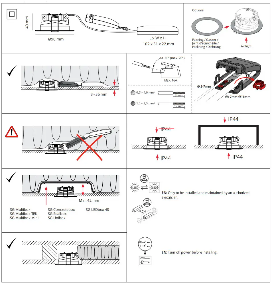 SG Lighting 700861 Junistar Eco IsoSafe Light