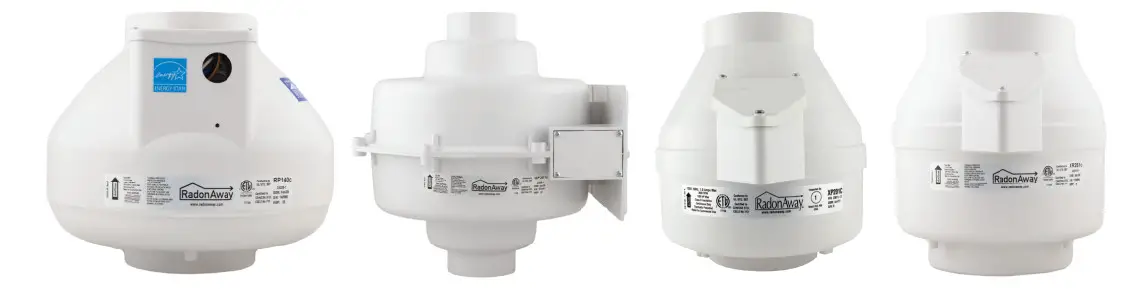 RadonAway RPc, GPc, XPc, XR Series Outlet Inline Radon Fan