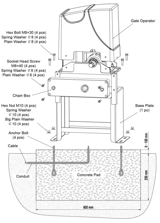 TOPENS DKC1000(S Y) Sliding Gate Opener - Fig 10