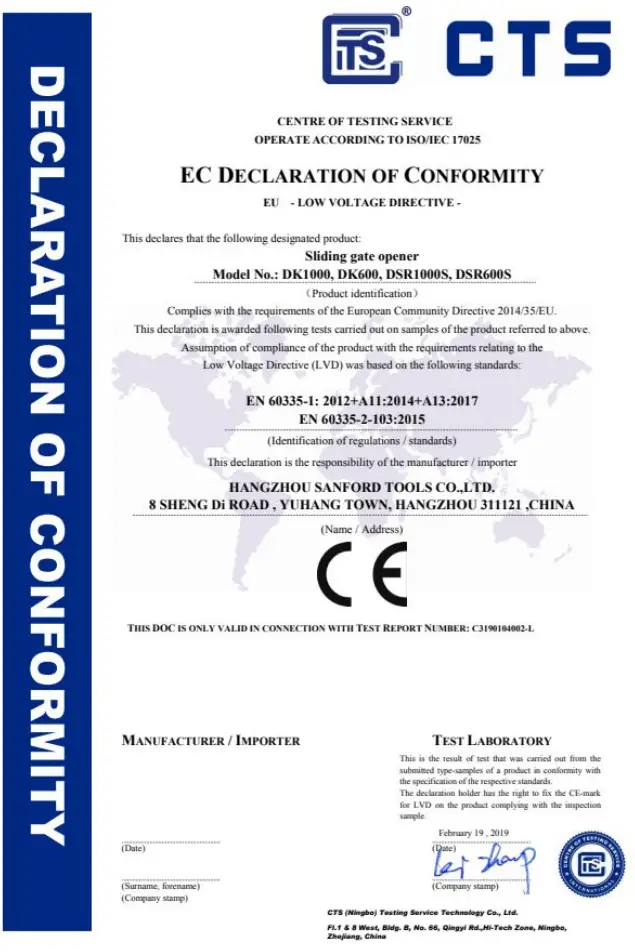 TOPENS DKC1000(S Y) Sliding Gate Opener - Sing 1