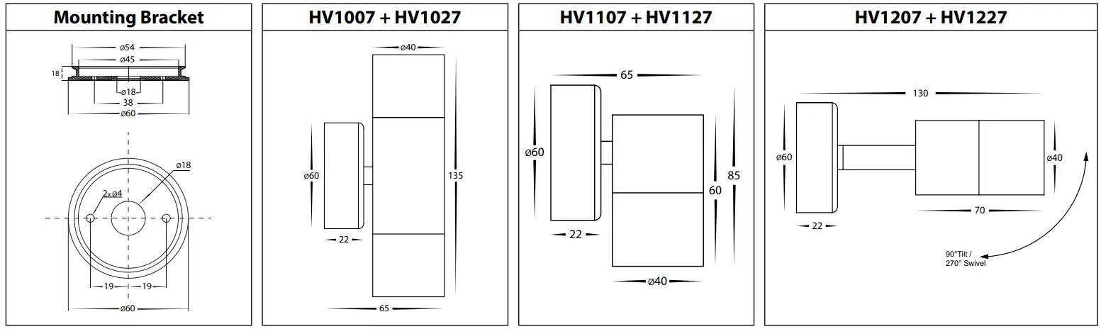 HAVIT HV1107MR11NW Mini Tivah Wall Light - fig 1