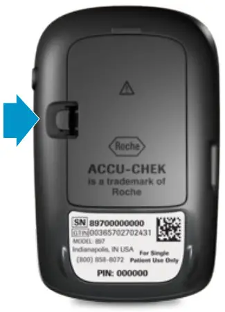 ACCU CHEK Child Resistant Battery Door - Changing the Batteries 1
