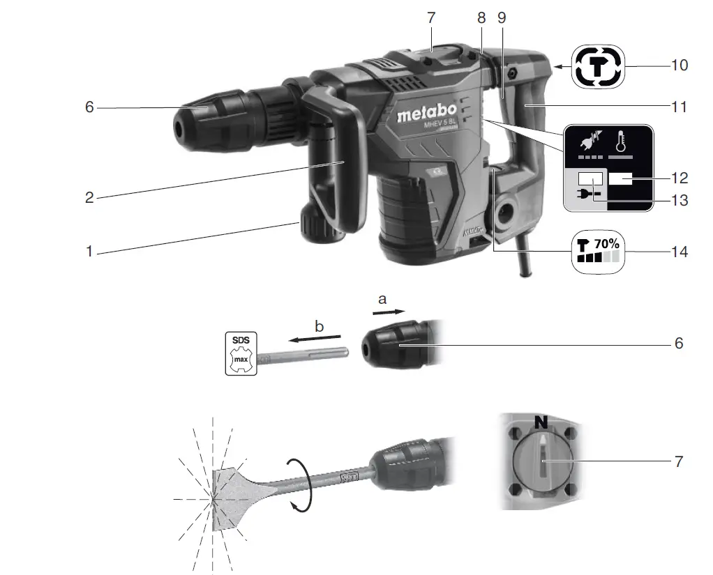 metabo KHEV 5-40 BL Rotary Hammer Drill FIG 2
