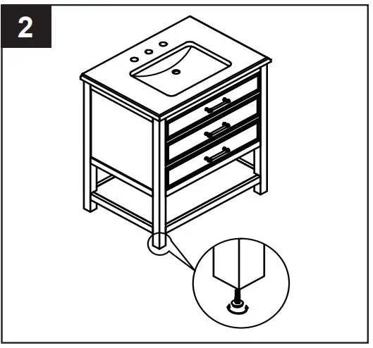 allen roth 261205,261062 VANITY WITH TOP - Adjustable Level