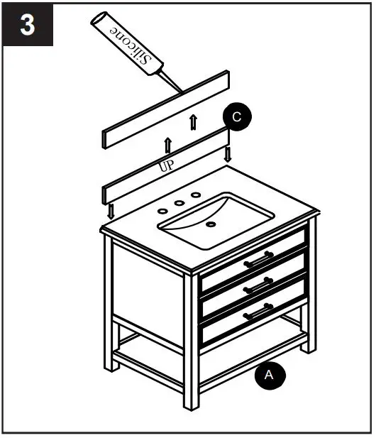 allen roth 261205,261062 VANITY WITH TOP - Backsplash Installation