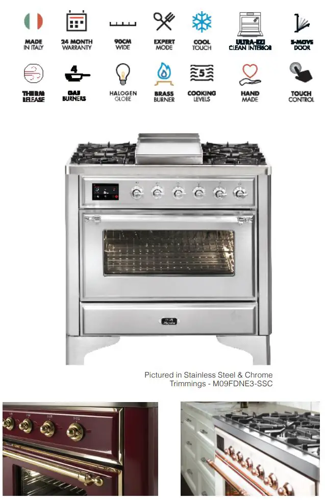 ILVE M09FDNE3 90CM MAJESTIC ELECTRIC OVEN Instructions - Product Details