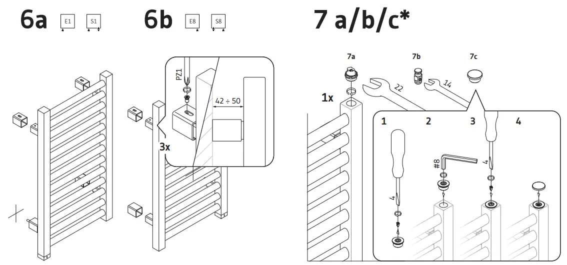 TERMA 2728BTU Alex One Electric Towel Rail 1580 500mm Grey-fig1