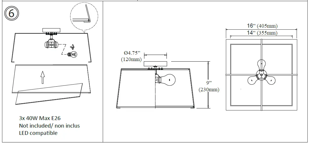Dainolite-TRA-163FH-Grey-Incandescent-Flush-Mount-Light-03