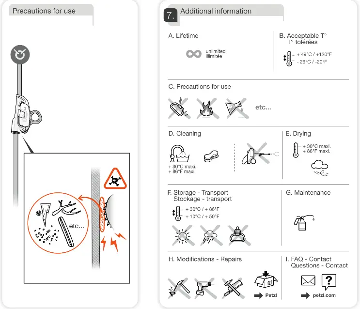 PETZL RESCUCENDER Openable Cam Loaded Rope Clamp - fig9