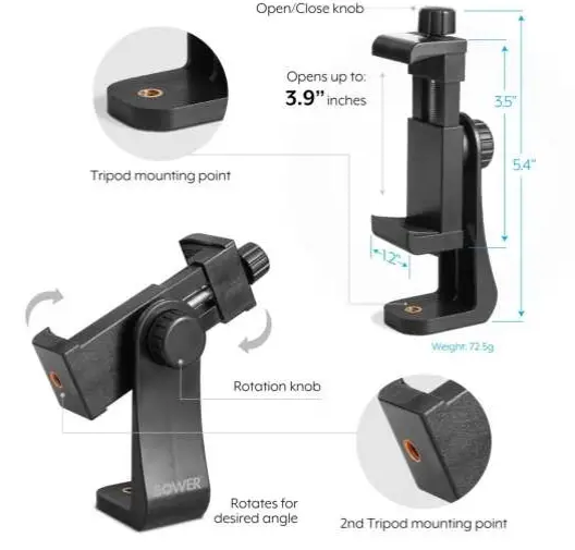 BOWER-636980262055-360°-Rotating-Smartphone-Tripod-Mount-01