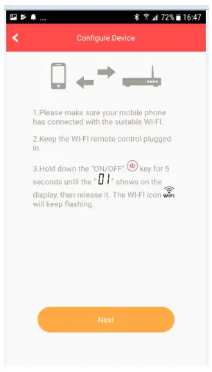 VTRONIX Q380 EW Wi Fi Enabled Mini Split Remote Control - REGISTER3