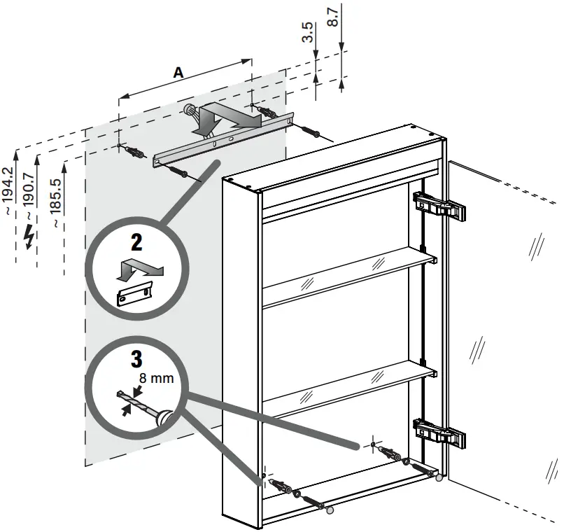 Schneider Object Line Comfort LED Mirror Cabinets C04