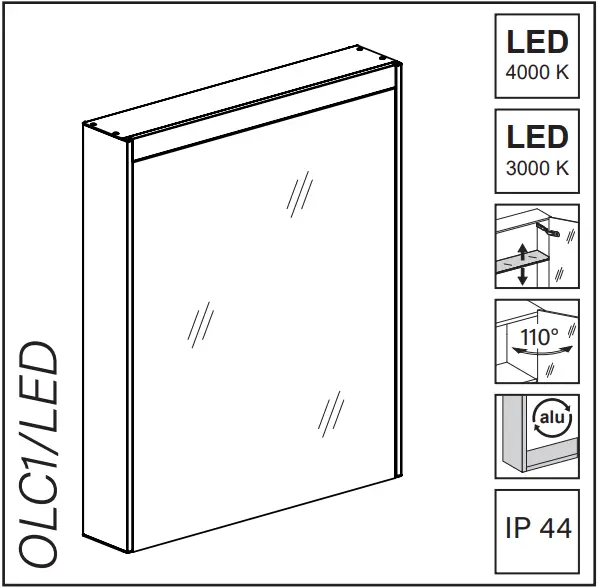 Schneider Object Line Comfort LED Mirror Cabinets