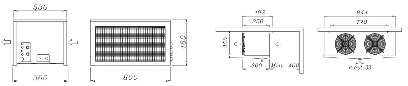 Diamond HN170M-1R Split Freezer - Drawing 9
