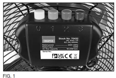 DRAPER 70432 Floor Fans - FIG.1