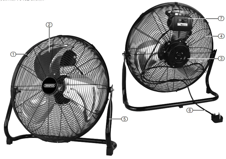 DRAPER 70432 Floor Fans - IDENTIFICATION