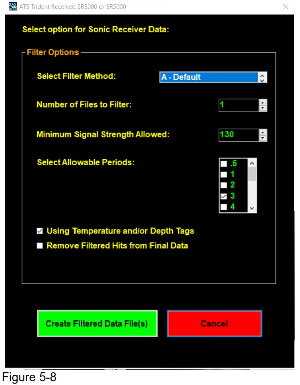 ADVANCED TELEMETRY SYSTEMS SR3001 Trident JSATS Autonomous Node Receiver - Filter Data