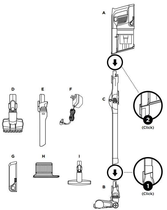 Shark QZ163HQ Cordless Vacuum- ASSEMBLY