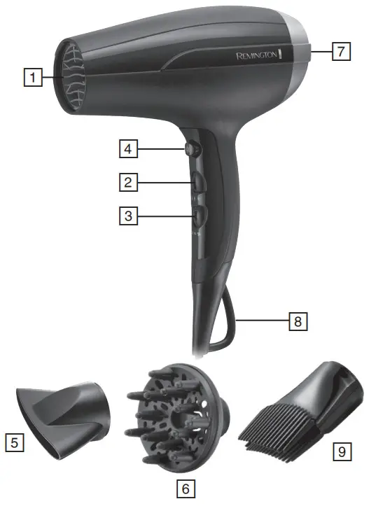 REMINGTON D5219Dryer Kit-overview
