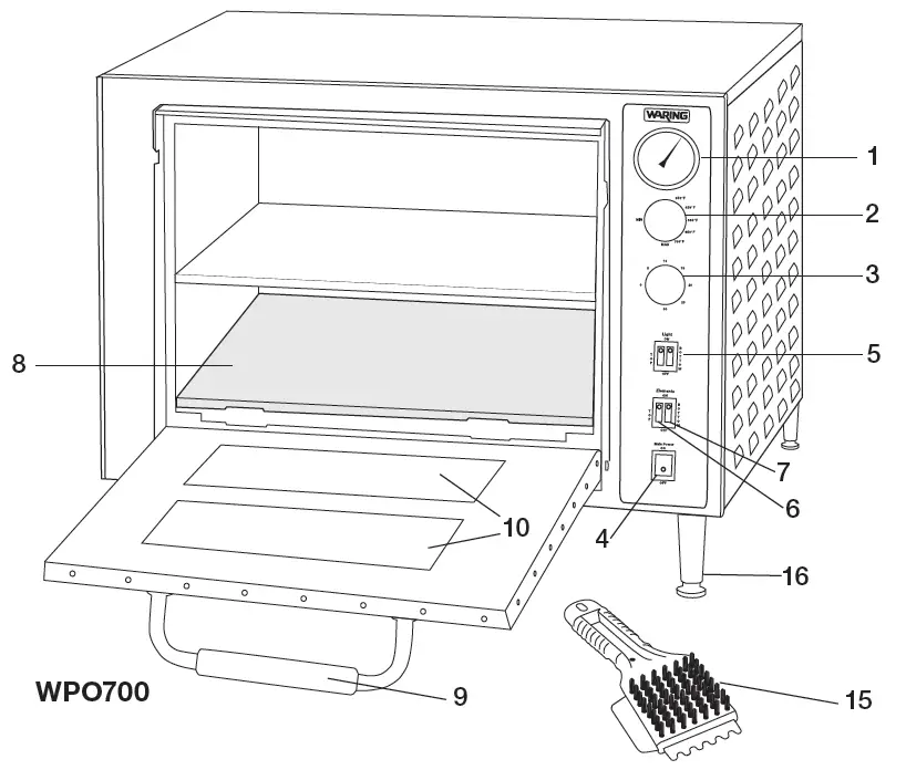 WARING COMMERCIAL WPO700 Pizza Oven PARTS AND ACCESSORIES