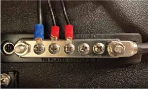 Connect negative wire from accessories to this busbar