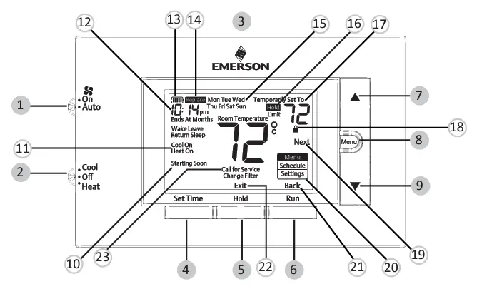 EMERSON 1F83H-21PR 80 Series Heat Pump Thermostat-figure3