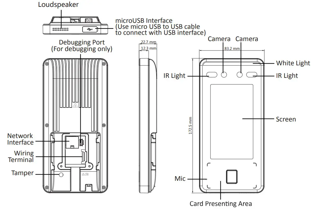 LTS LTK3410MF Face Recognition Terminal - Appearance