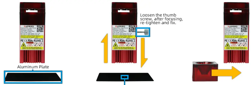 AUFERO LU2-4SF Laser Module- aluminum plate