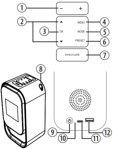 EXPLORE SCIENTIFIC BCR2001 DAB Radio Clock Speaker with Rechargeable Battery - USB