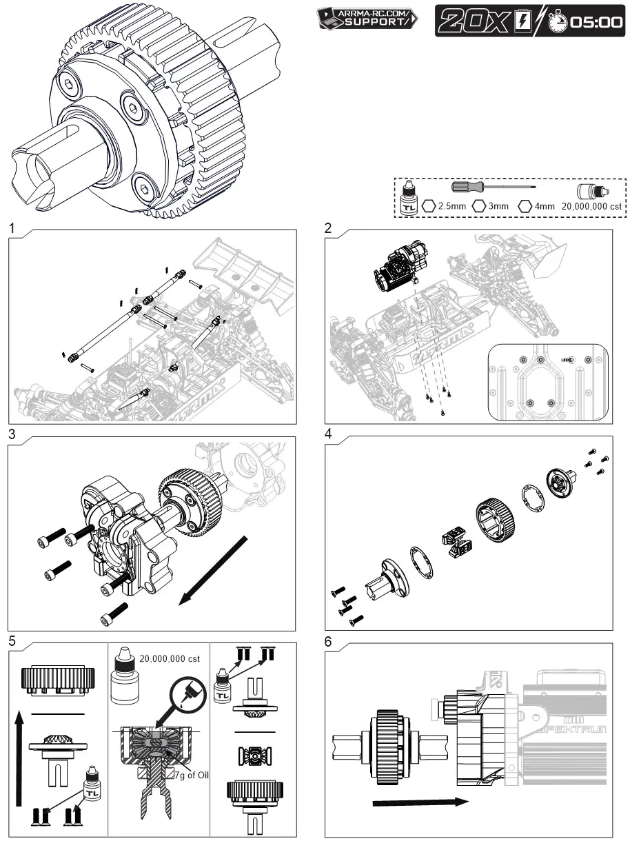 ARRMA Ehicle With Waterproof Electronics - Center Differential Maintenance