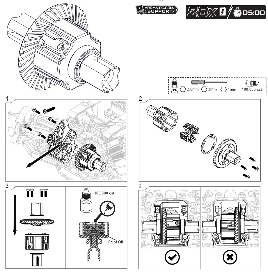 ARRMA Ehicle With Waterproof Electronics - F.R Differential Maintenance