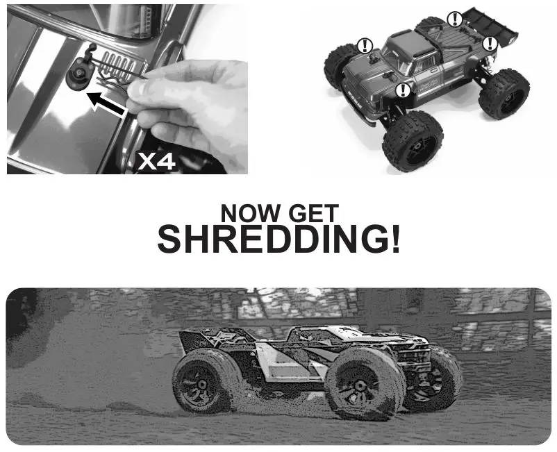 ARRMA Ehicle With Waterproof Electronics - Install Car Body