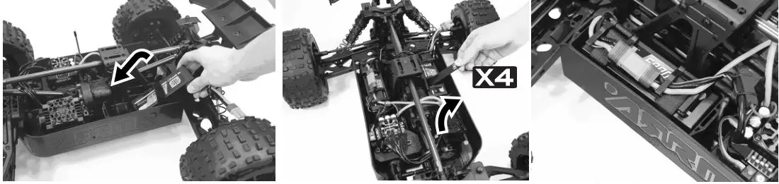 ARRMA Ehicle With Waterproof Electronics - Install Charged Batteries In Car