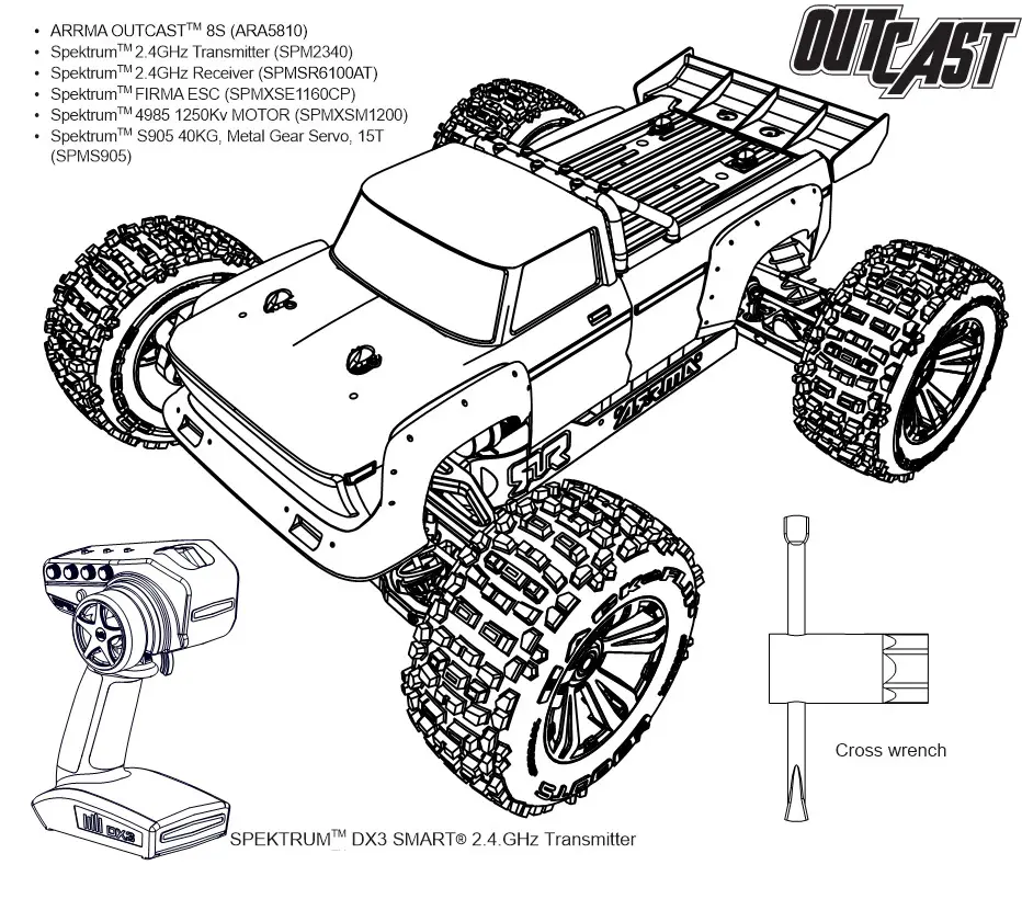 ARRMA Ehicle With Waterproof Electronics - Kit Overview-Supplied
