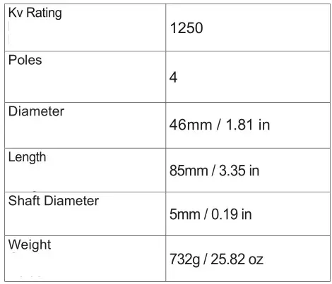 ARRMA Ehicle With Waterproof Electronics - SPECIFICATIONS-Spektrum TM 4685 1250Kv MOTOR