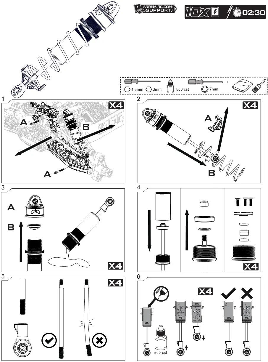 ARRMA Ehicle With Waterproof Electronics - Shock Maintenance 1