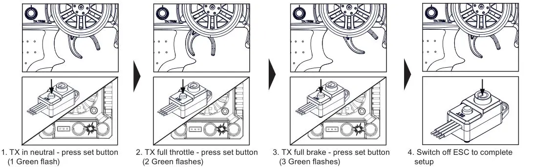 ARRMA Ehicle With Waterproof Electronics - THROTTLE SETUP