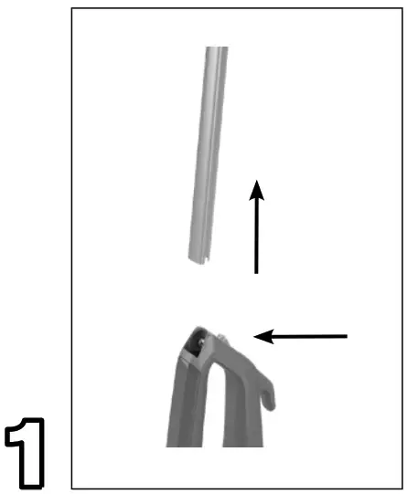 SLIDE RELEASE BUTTON BACK THEN REMOVE HANDLE FROM UNIT