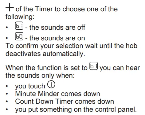 AEG ILB64334CB Induction Hob User Manual - OffSound Control