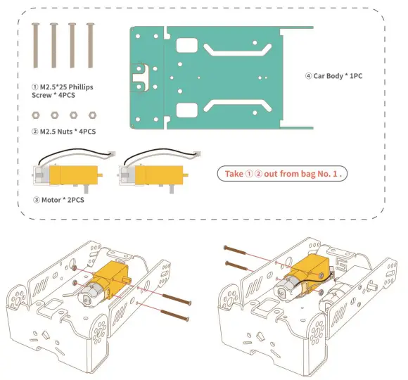 ELEGOO OwlBot Smart Robot Car Kit - motor