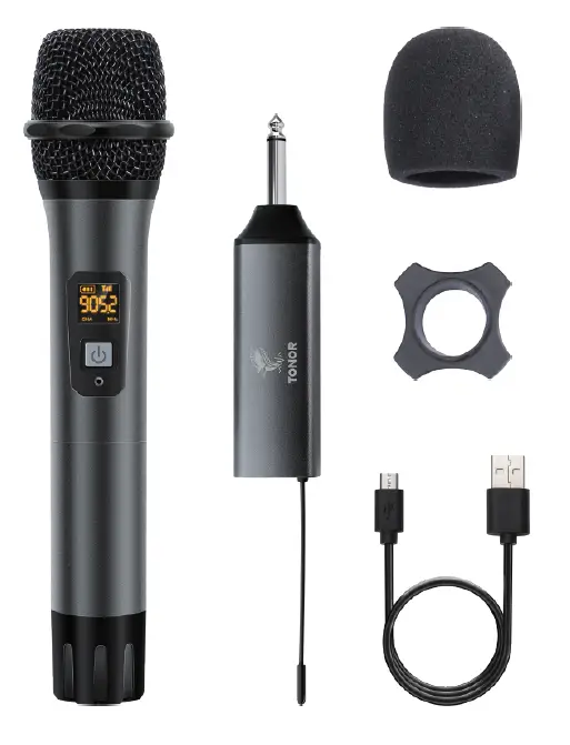 Wireless-Microphone-TONOR-UH- Metal-Cordless-Handheld-Mic-System-with-Rechargeable-Receiver-fig-1