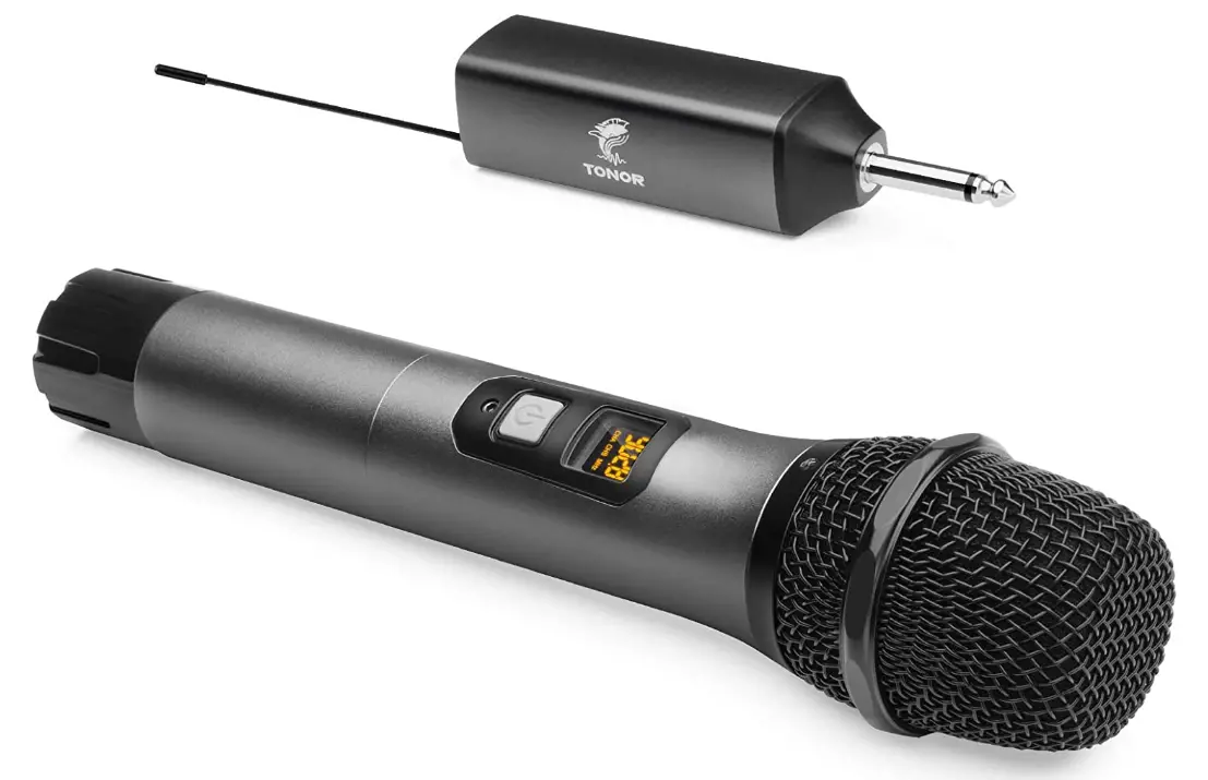 Wireless-Microphone-TONOR-UH- Metal-Cordless-Handheld-Mic-System-with-Rechargeable-Receiver-image