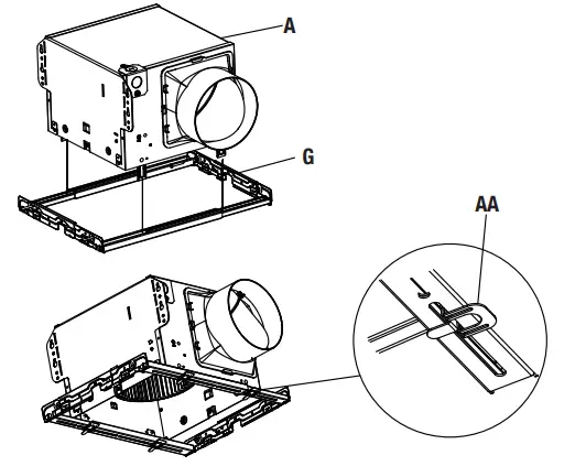 Install the fan housing on bracket