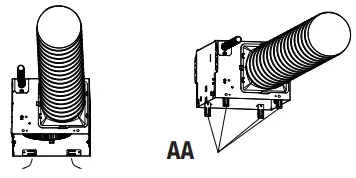 Adjust the inserts of fan housing