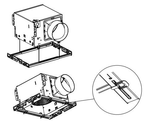 Install the fan housing on bracket